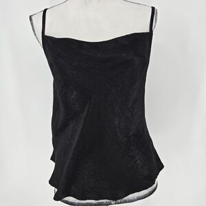 Hiatus Black Satin Camisole Small